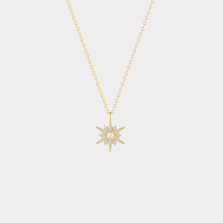 Gold Starburst Necklace Aisling with Pearl