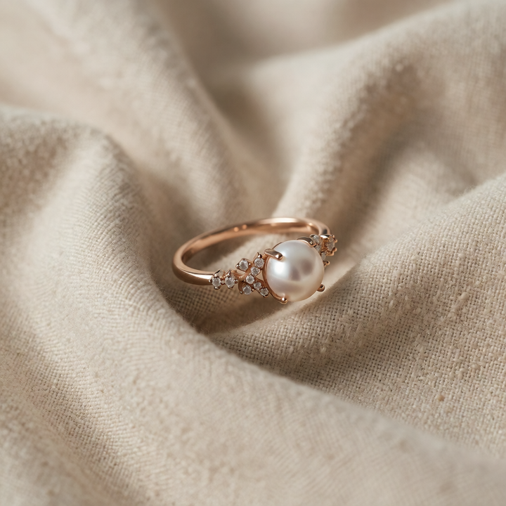 Rose Gold Ring Laoise with Pearl