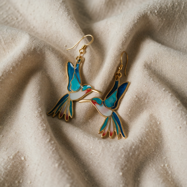 Gold Ring Set Kinsale with Hummingbird Motif