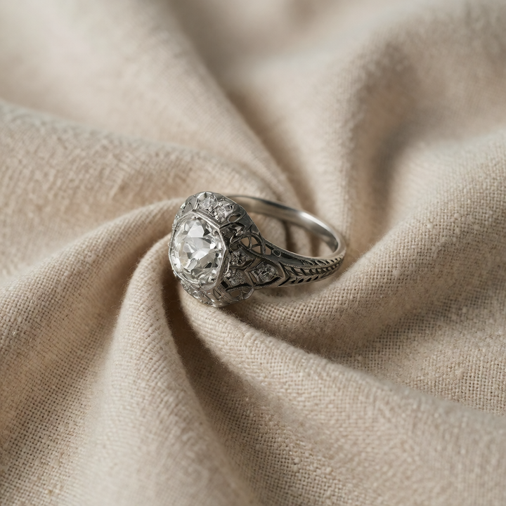 White Gold Ring Sorcha with Crystal