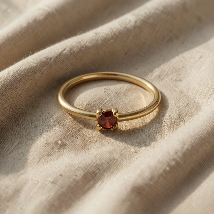 Gold Ring Deirdre with Ruby