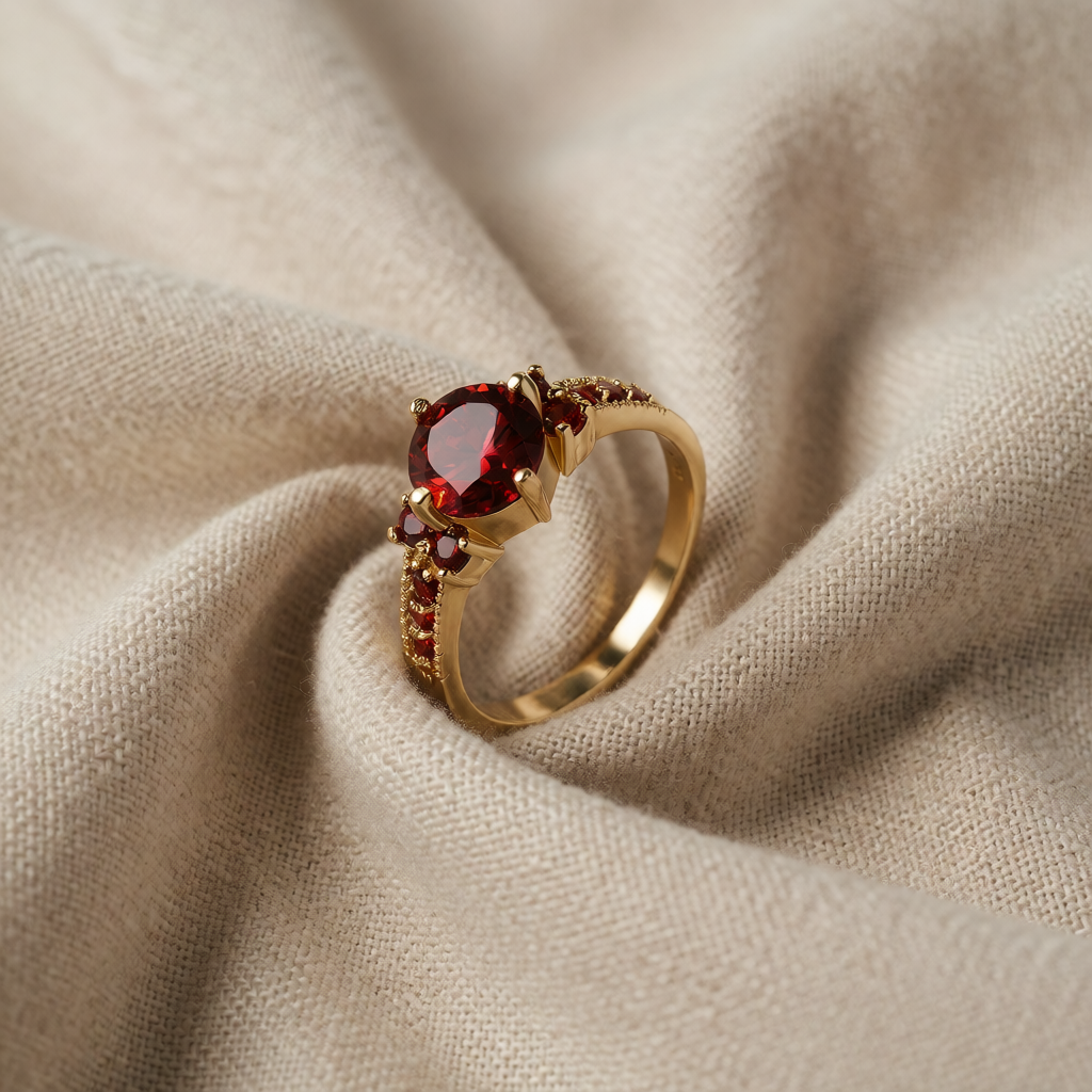 Gold Ring Ciara with Ruby