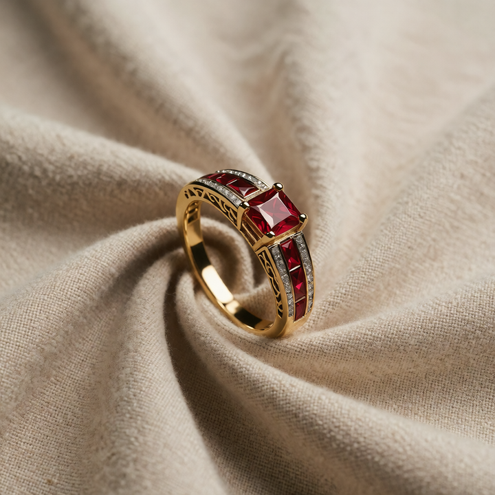 Gold Ring Gráinne with Ruby