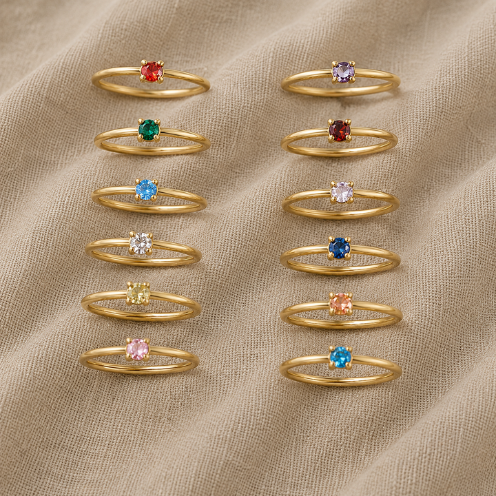 Gold Ring Emer with Birthstone