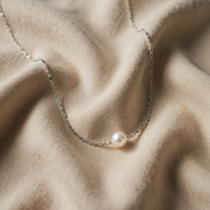 Silver Pearl Necklace Westport