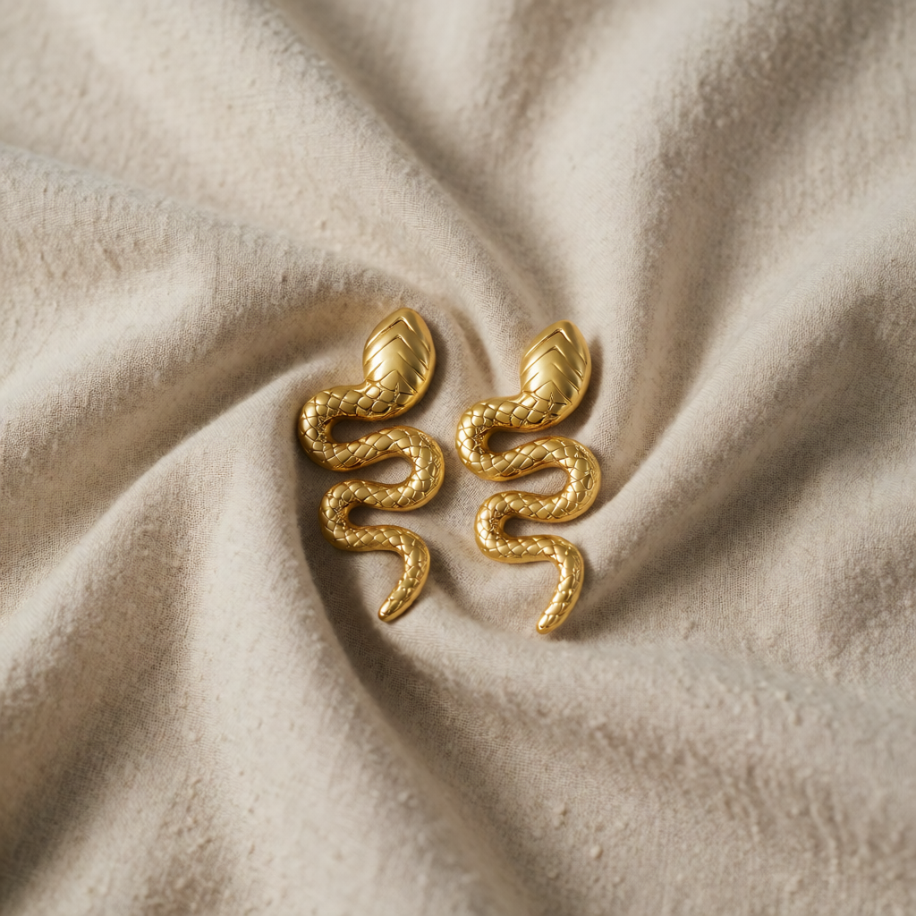 Gold Snake Earrings Saoirse