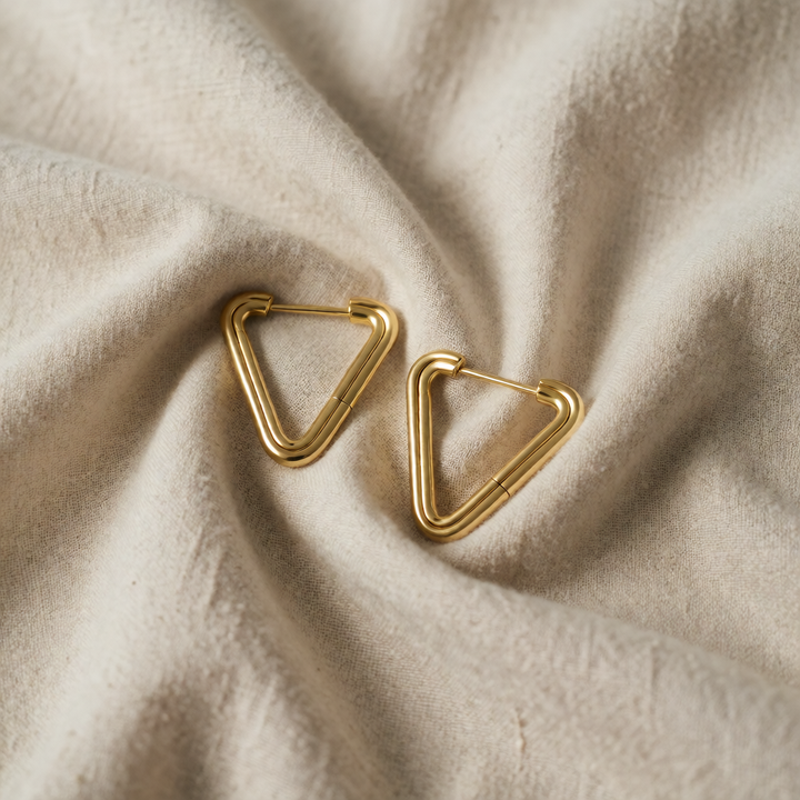 Gold Geometric Hoop Earrings Siobhán