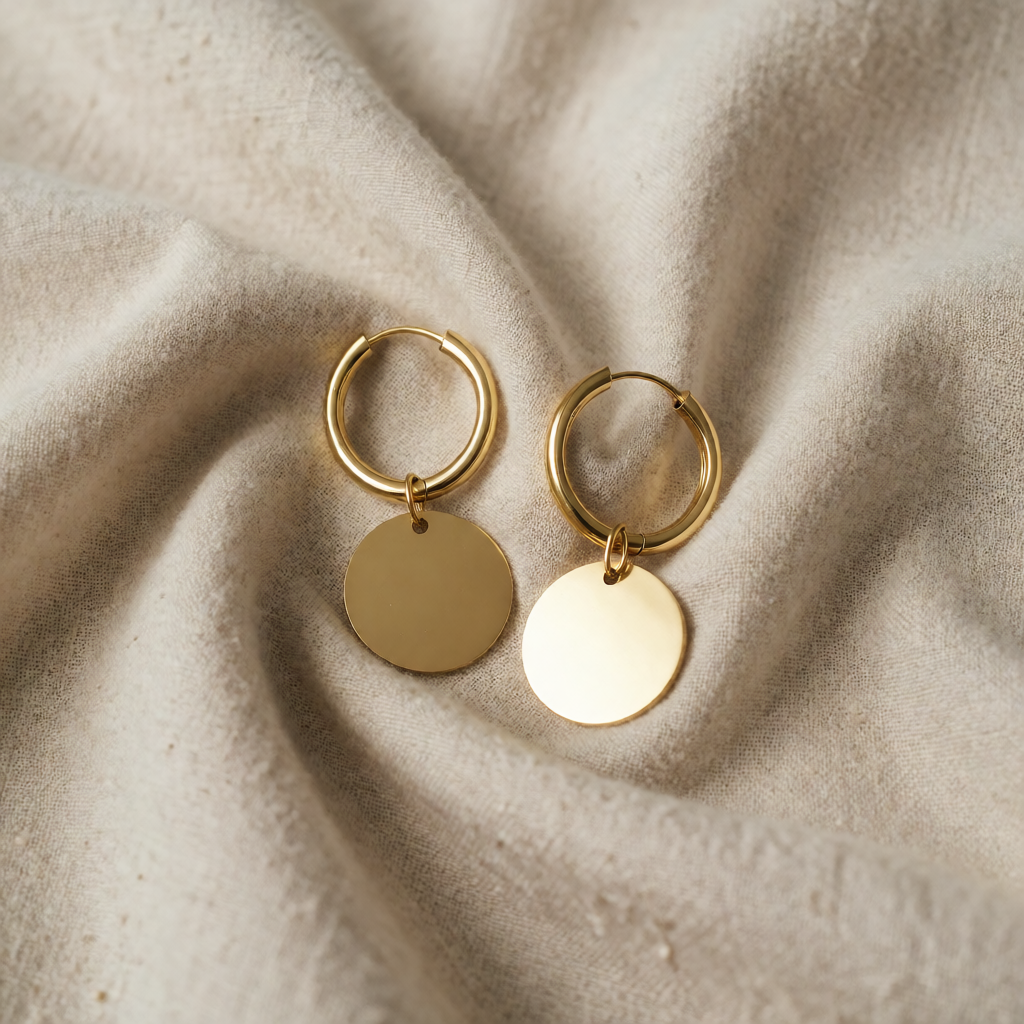 Gold Coin Drop Earrings Aoibhinn