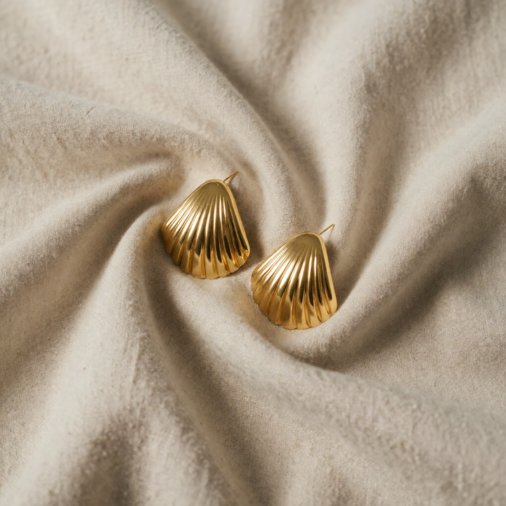 Gold Shell Drop Earrings Nuala