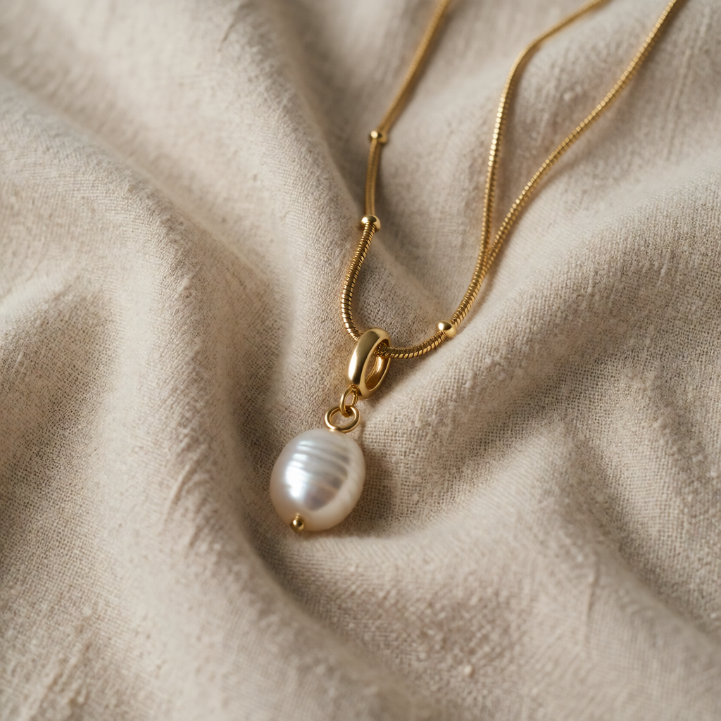Gold Necklace Sadhbh with Pearl