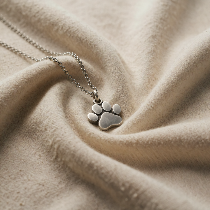 Stainless Steel Necklace Gobnait with Paw Print
