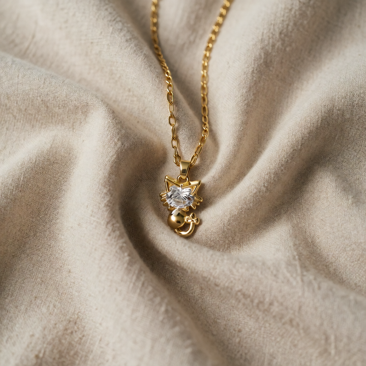 Gold Cat Necklace Aoife