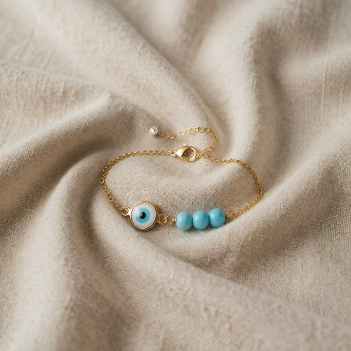 Gold Evil Eye Bracelet Saoirse with Turquoise