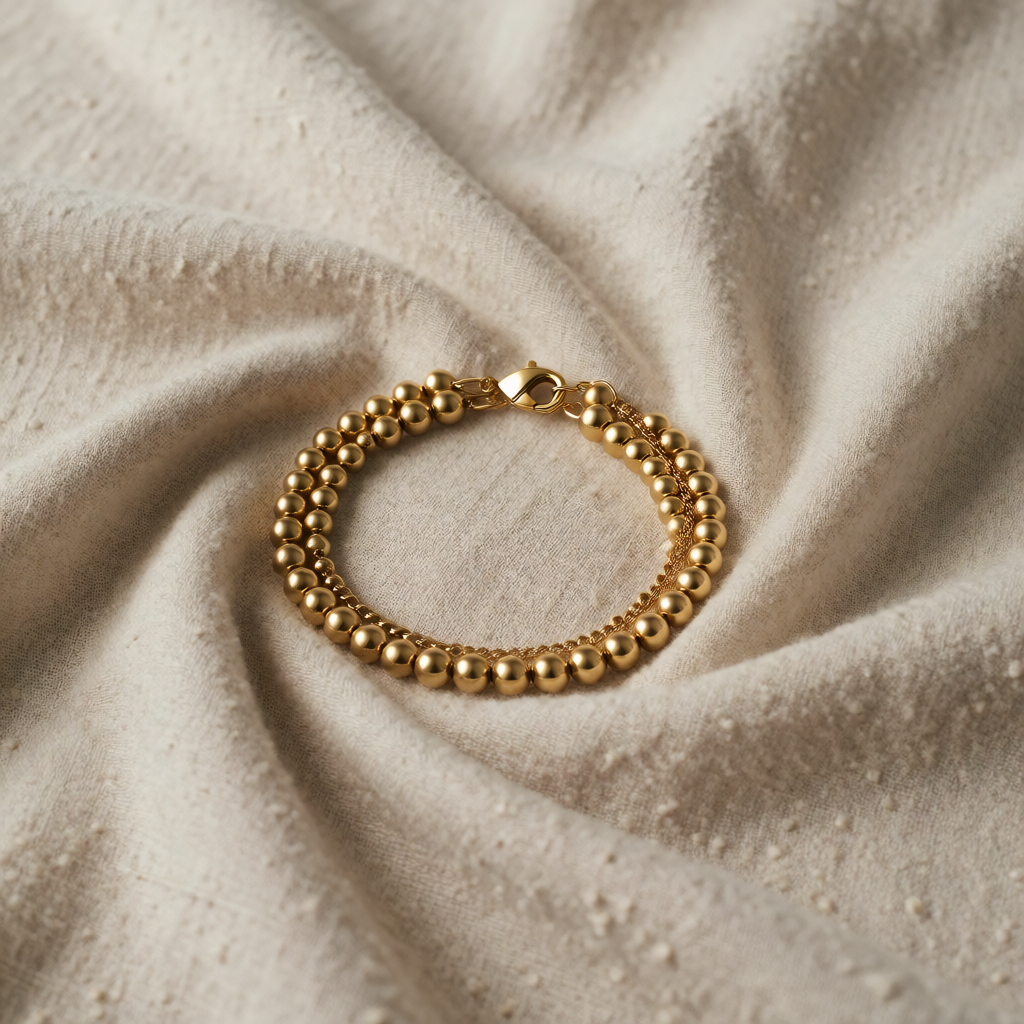 Gold Beaded Bracelet Órla
