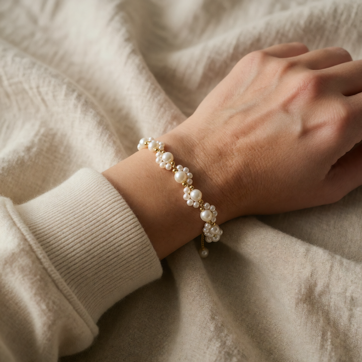 Gold Pearl Beaded Bracelet Ailbhe