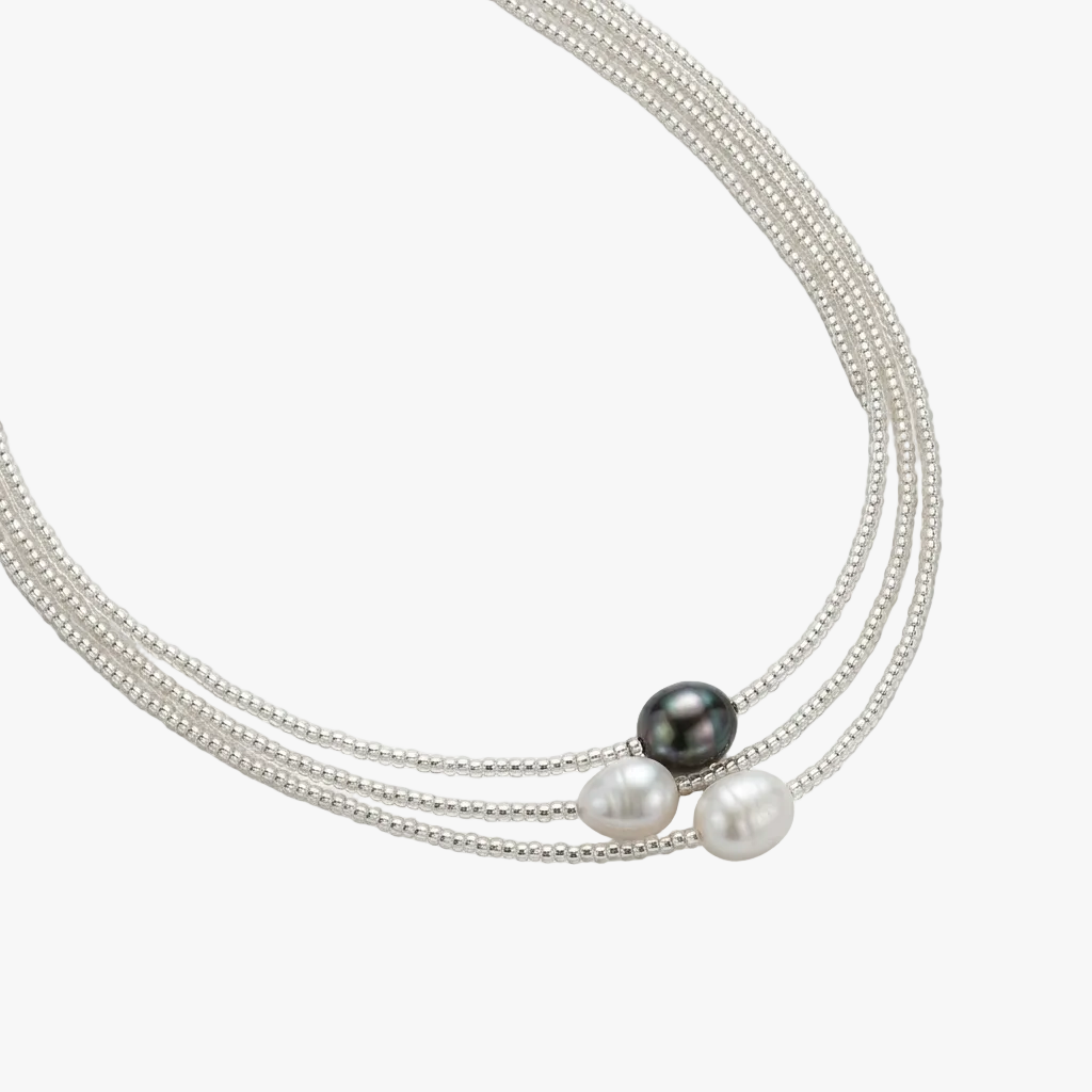 Pearl Beaded Necklace Aoife with Freshwater Pearls