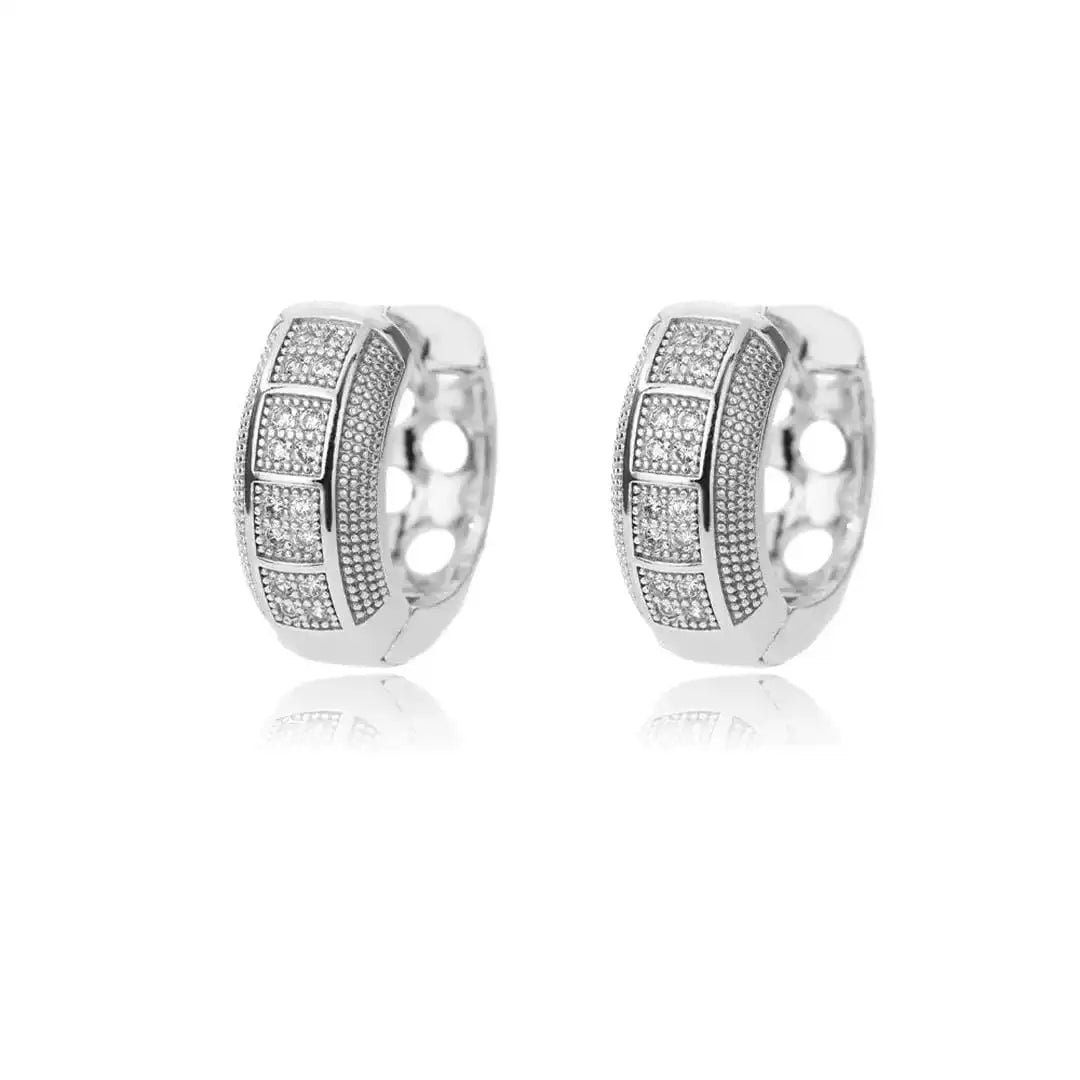 Gold Huggie Earrings Caoimhe with Pavé Zirconia