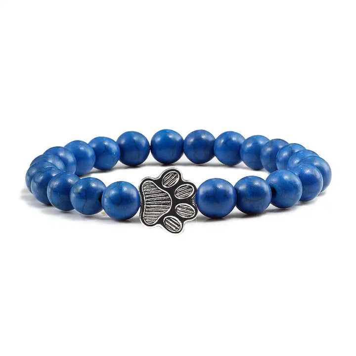 Turquoise Beaded Bracelet Gráinne with Paw Print