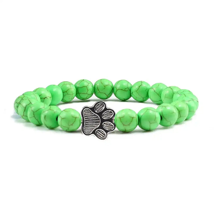 Turquoise Beaded Bracelet Gráinne with Paw Print
