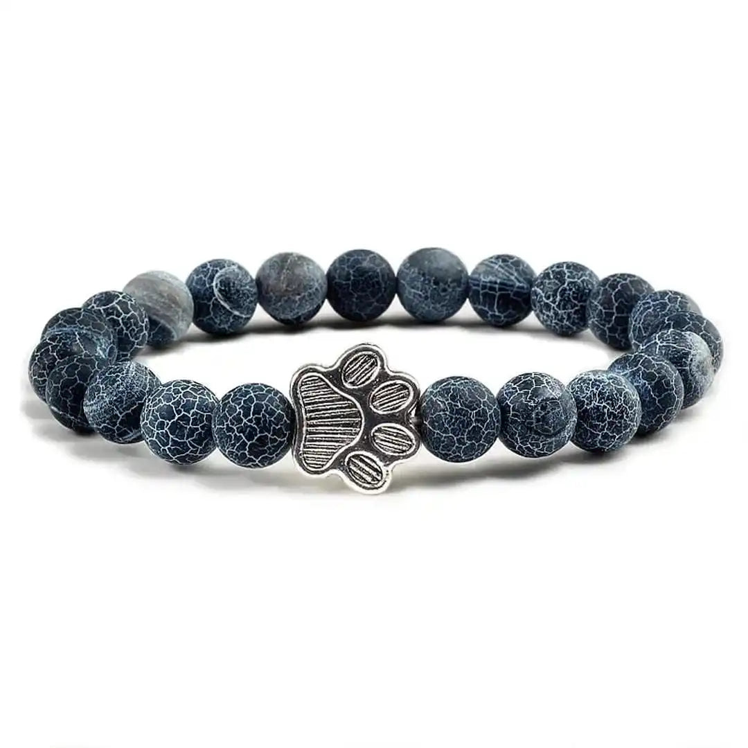 Turquoise Beaded Bracelet Gráinne with Paw Print