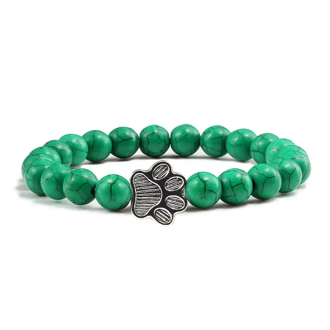 Turquoise Beaded Bracelet Gráinne with Paw Print