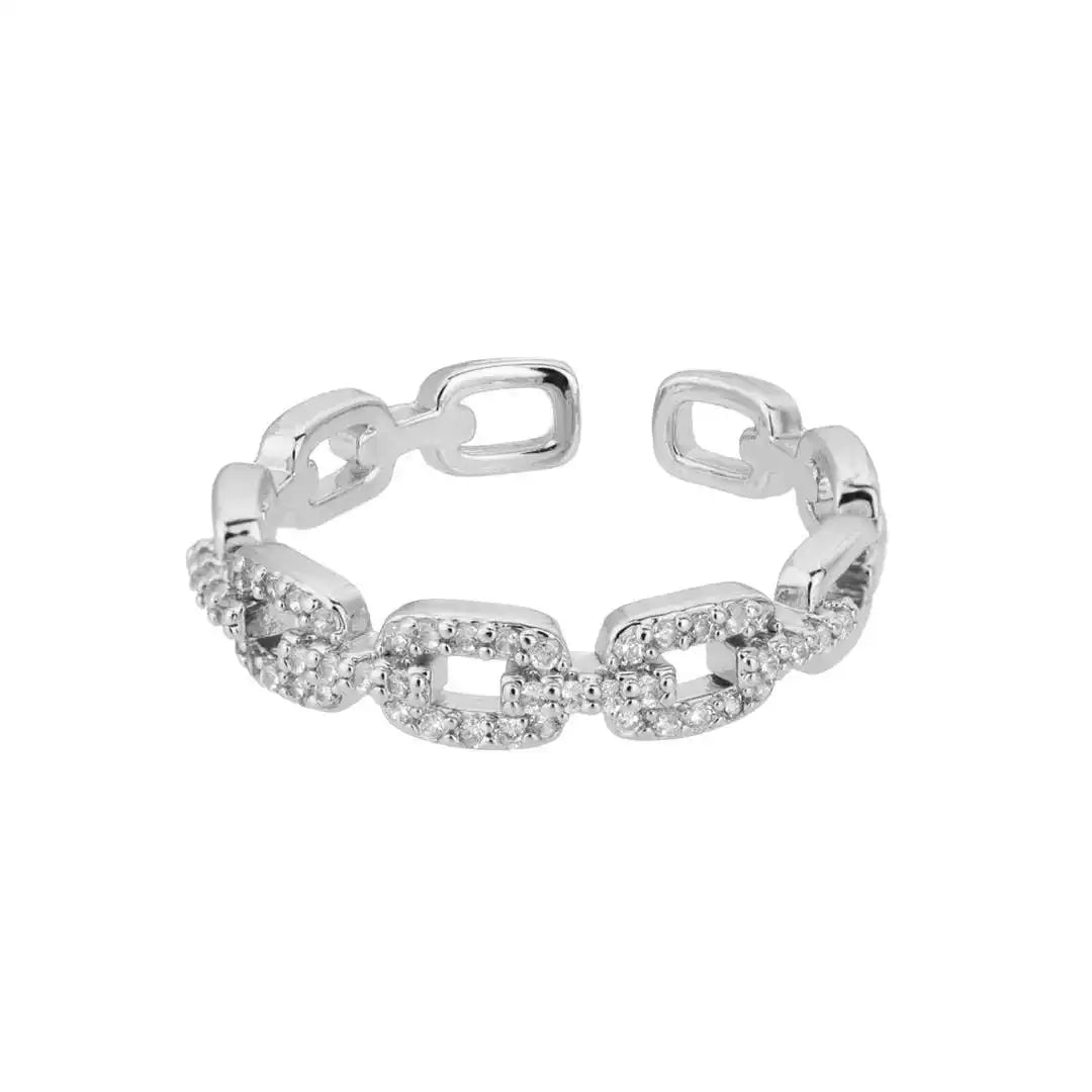Gold Adjustable Ring Saoirse with Zirconia