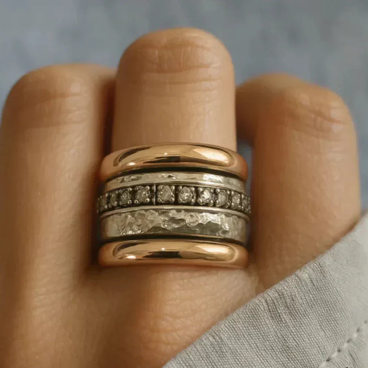 Gold &amp; Silver Stacked Ring Gráinne