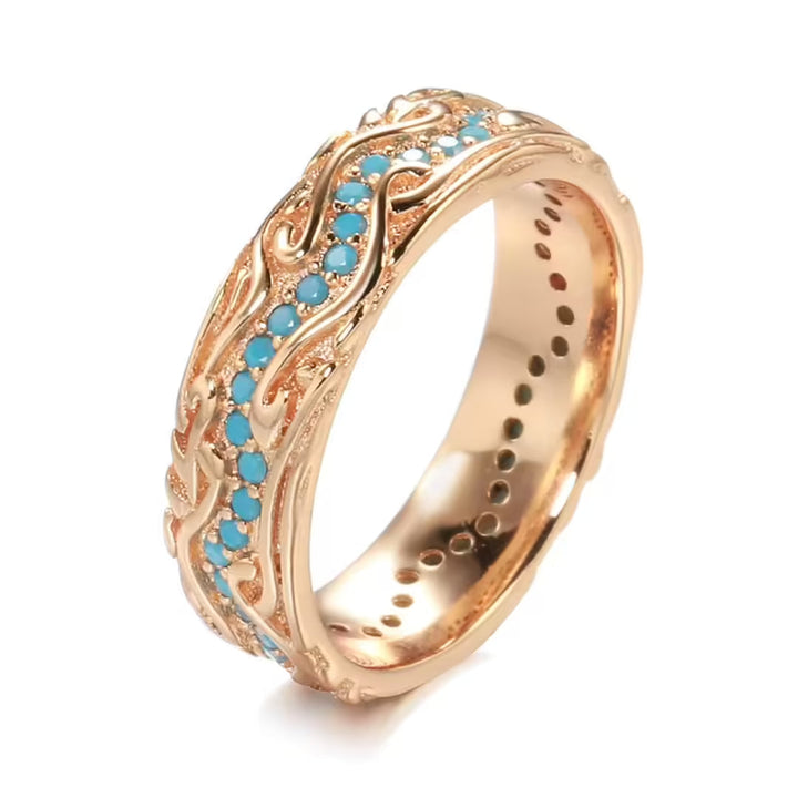 Rose Gold Ring Aoife with Turquoise