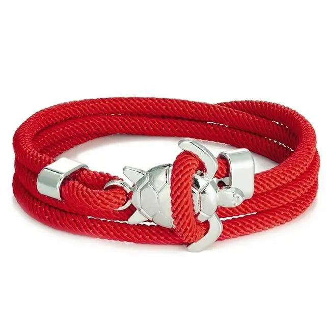 Silver Cord Bracelet Neasa with Sea Turtle