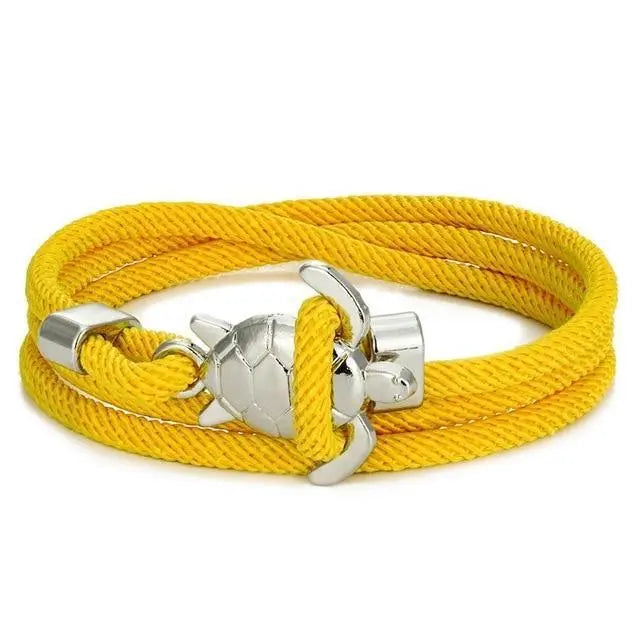 Silver Cord Bracelet Neasa with Sea Turtle
