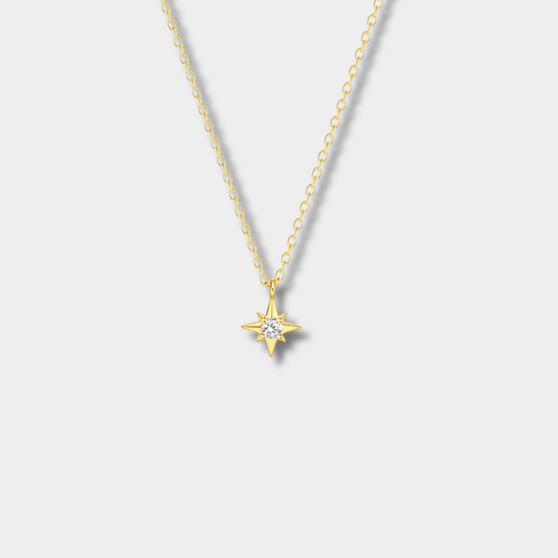Gold Necklace Sorcha with Star and Zirconia