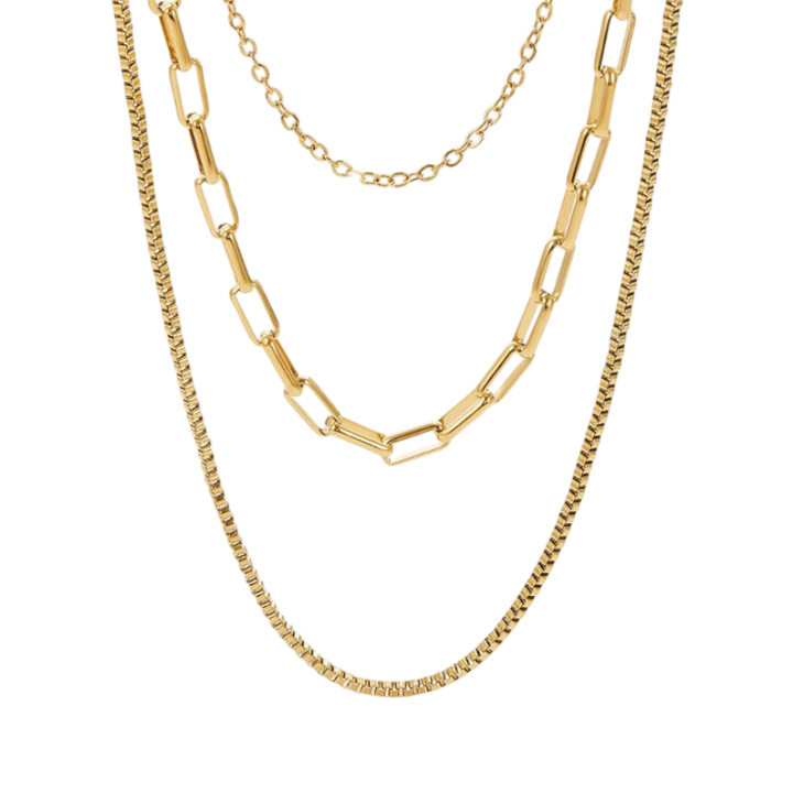 Gold Chain Necklace Sadhbh with Triple Layer