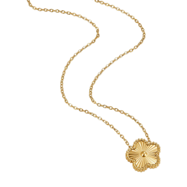 Gold Necklace Áine with Clover Motif