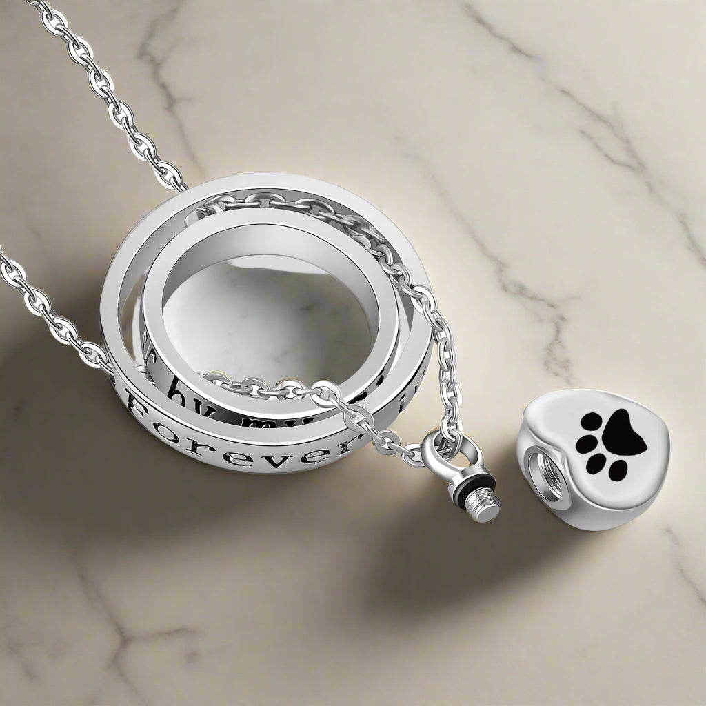 Silver Necklace Sorcha with Paw Print