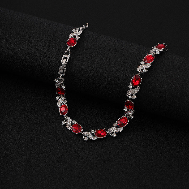 Silver Tennis Bracelet Fiadh with Rubies