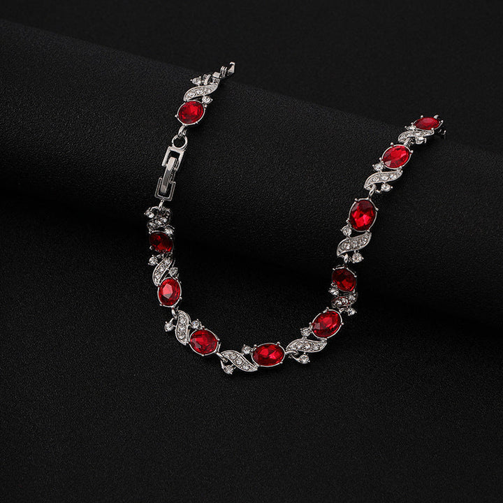 Silver Tennis Bracelet Fiadh with Rubies