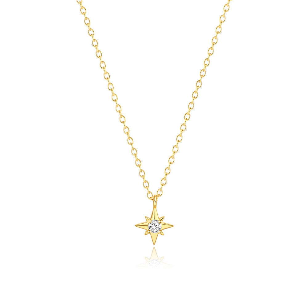 Gold Necklace Sorcha with Star and Zirconia