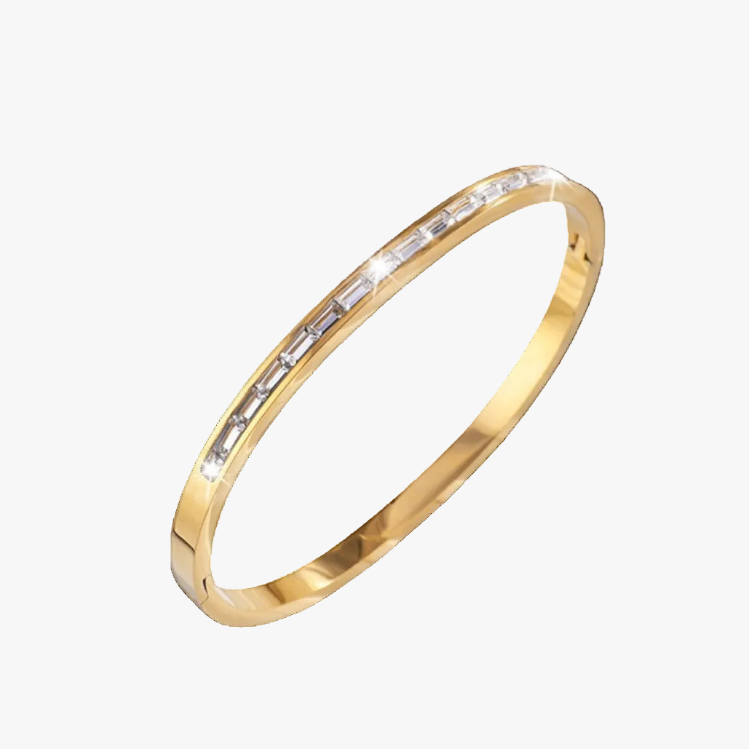 Gold Bangle Clíodhna with Crystal Accents