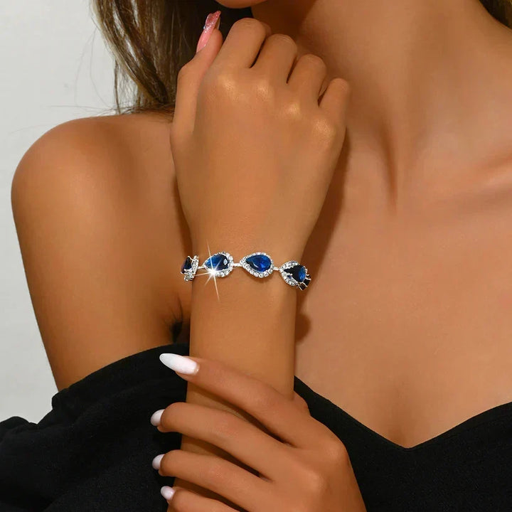 Silver Tennis Bracelet Bríd with Sapphires