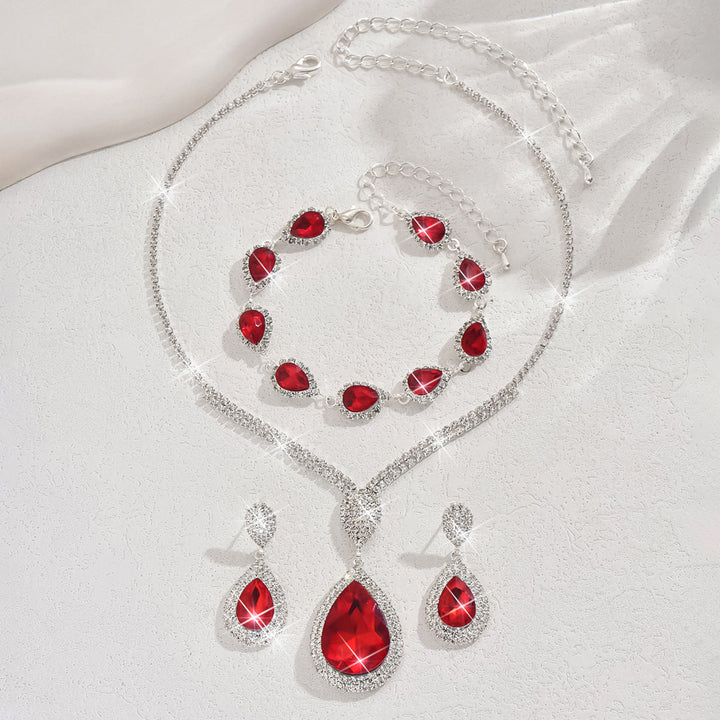 Silver Necklace Róisín with Ruby