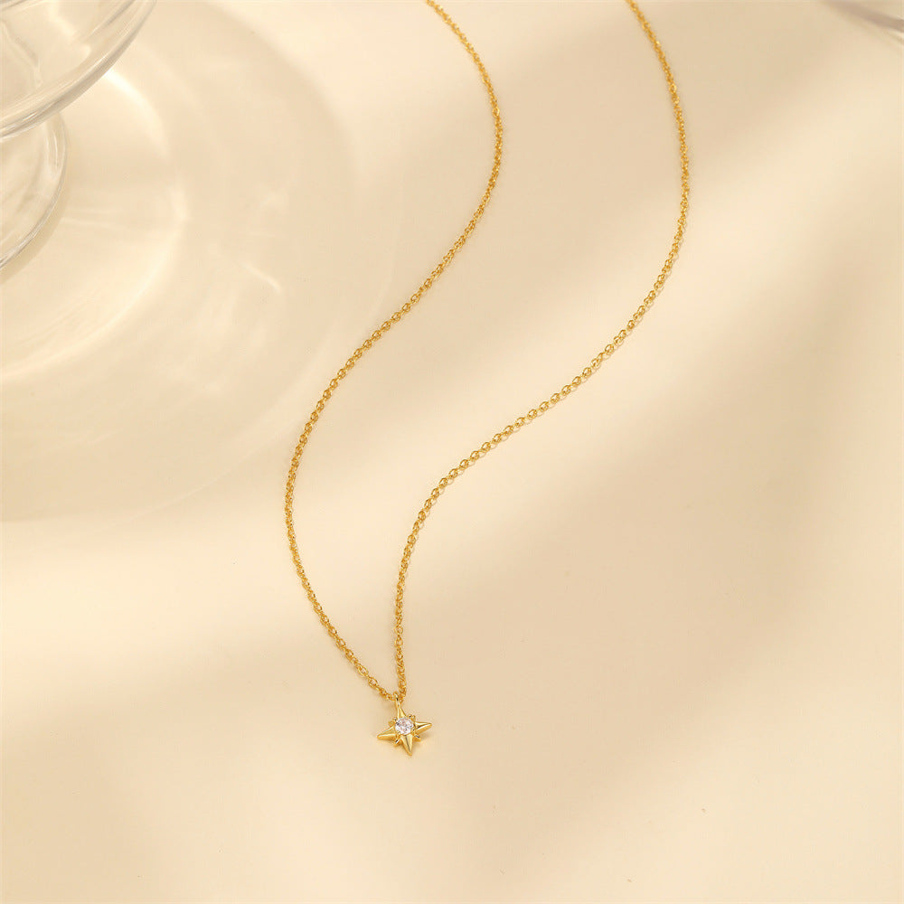 Gold Necklace Sorcha with Star and Zirconia