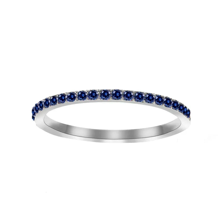 Silver Half-Eternity Ring Éabha with Sapphire