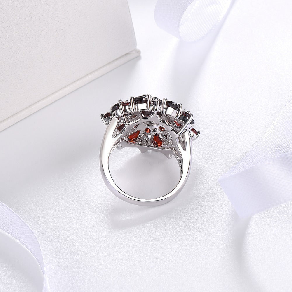 Silver Ring Sinéad with Ruby and Citrine