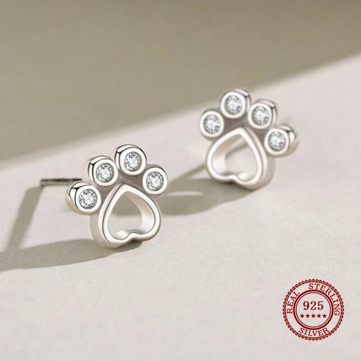 Silver Paw Print Ring Fionnuala with Zirconia