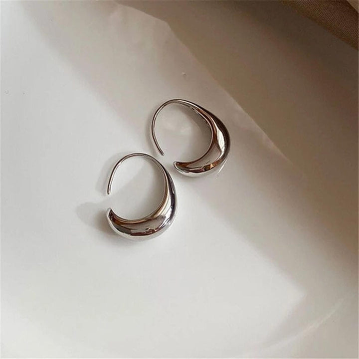 Gold Hoop Earrings Cobh with Domed Crescent