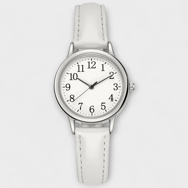 Silver Watch Muirne with Purple Leather Strap
