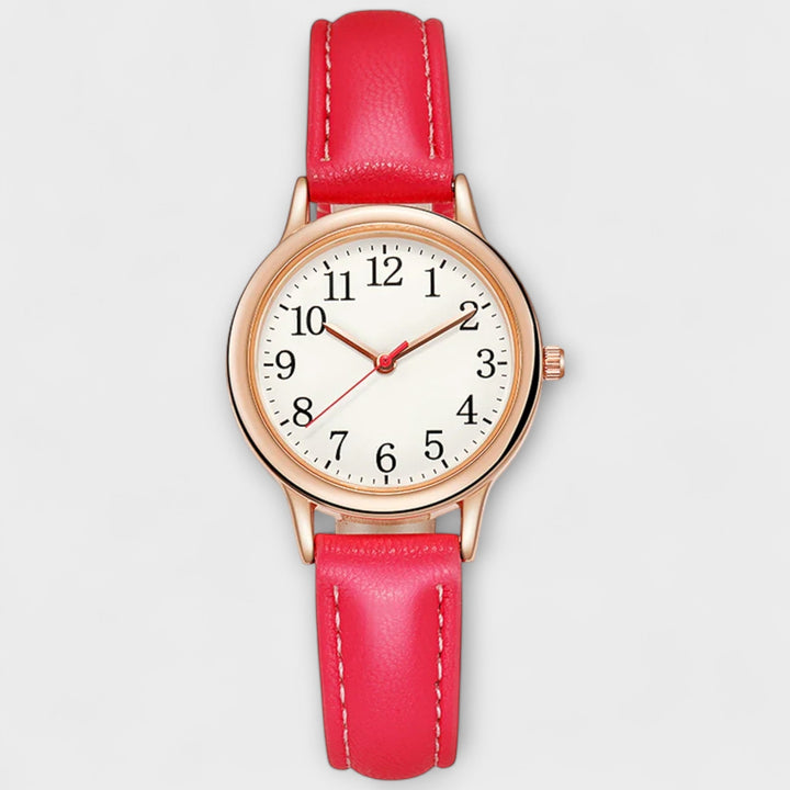 Silver Watch Muirne with Purple Leather Strap