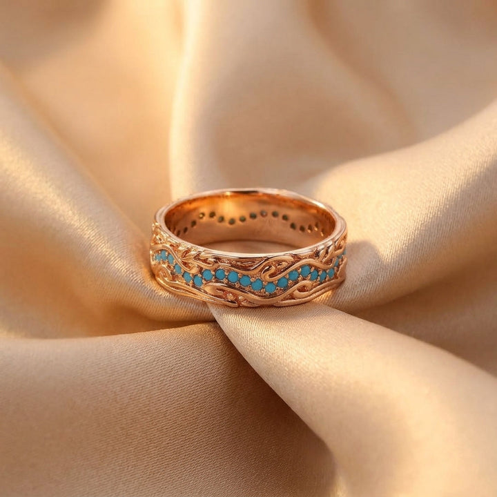 Rose Gold Ring Aoife with Turquoise