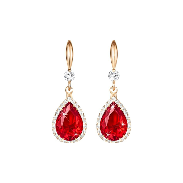 Rose Gold Drop Earrings Méabh with Ruby
