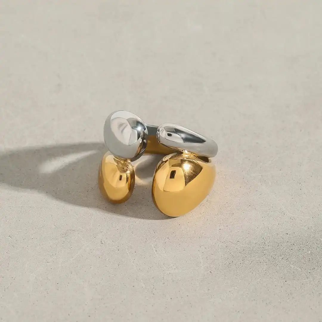 Gold &amp; Silver Open Ring Nuala